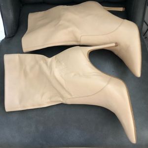 Zara Heeled Ankle Leather Boots, Size 41/US 10